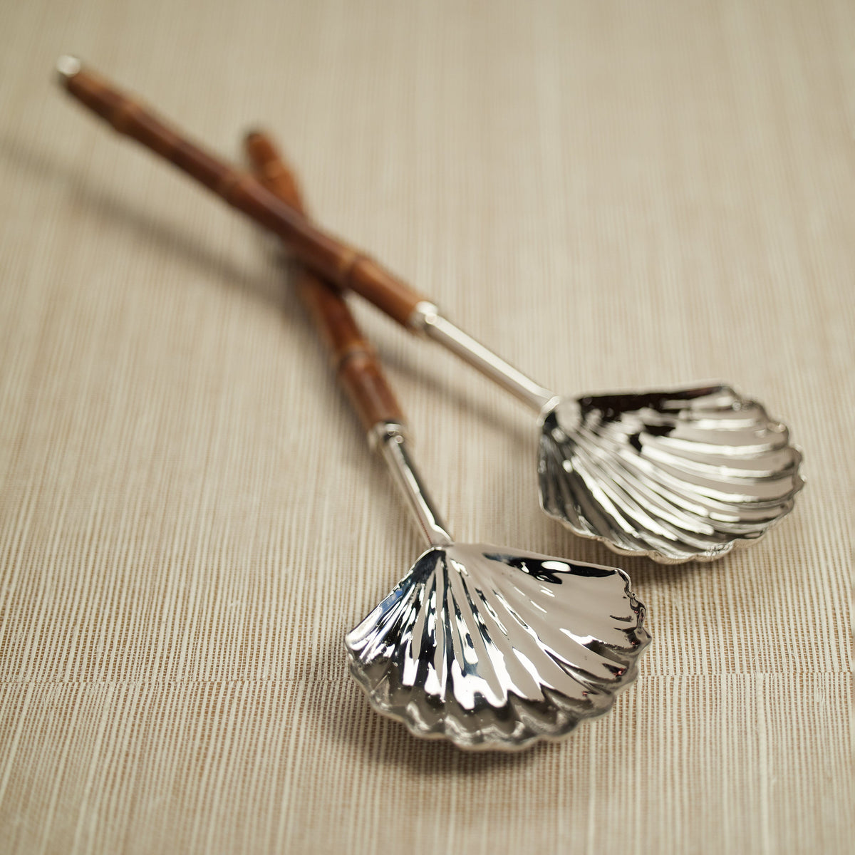 Colony Bamboo Nickel Server Set - Set Detail | Bone & Brass