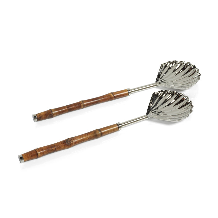 Colony Bamboo Nickel Server Set | Bone & Brass