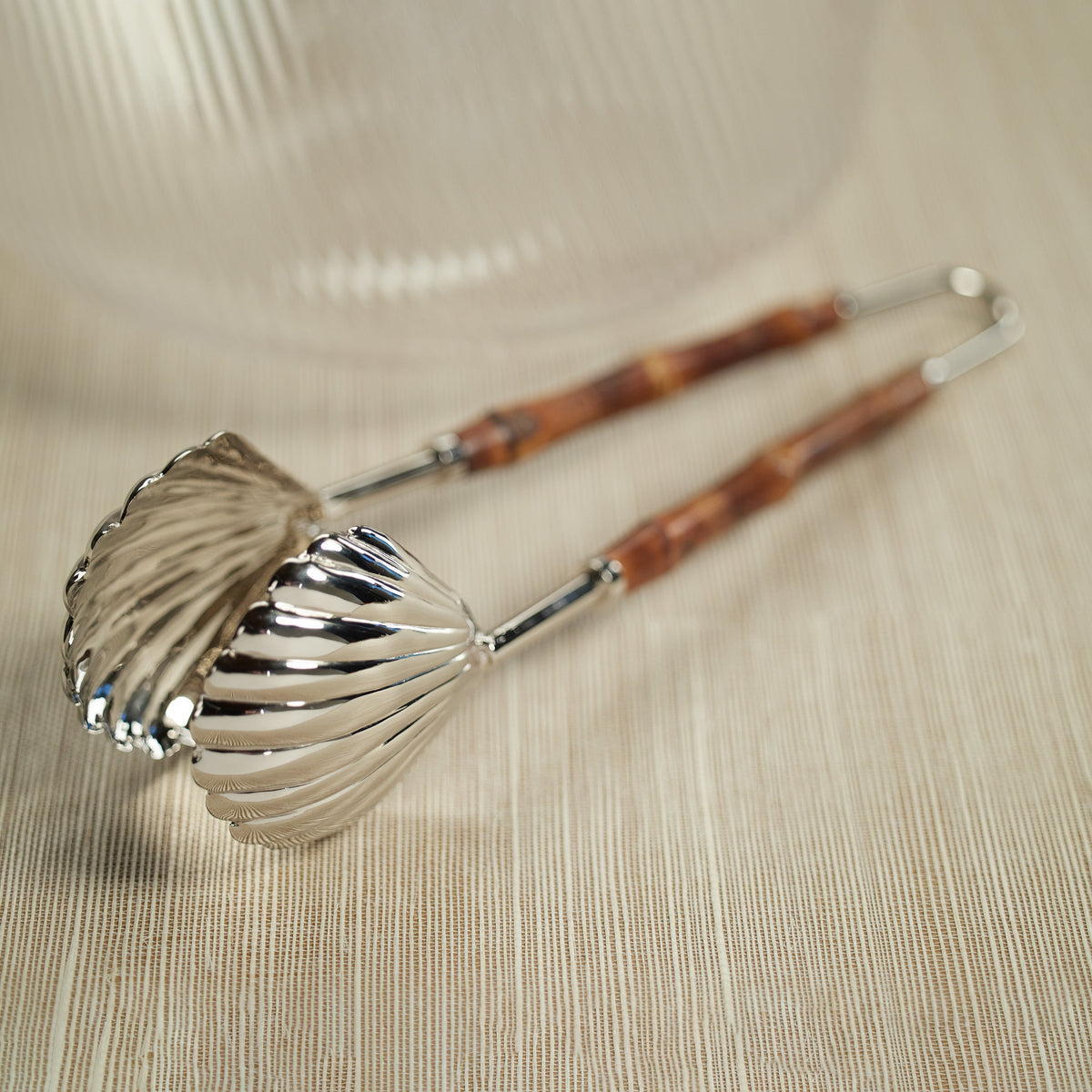 Colony Bamboo Nickel Server Tong - Shaker Detail | Bone & Brass