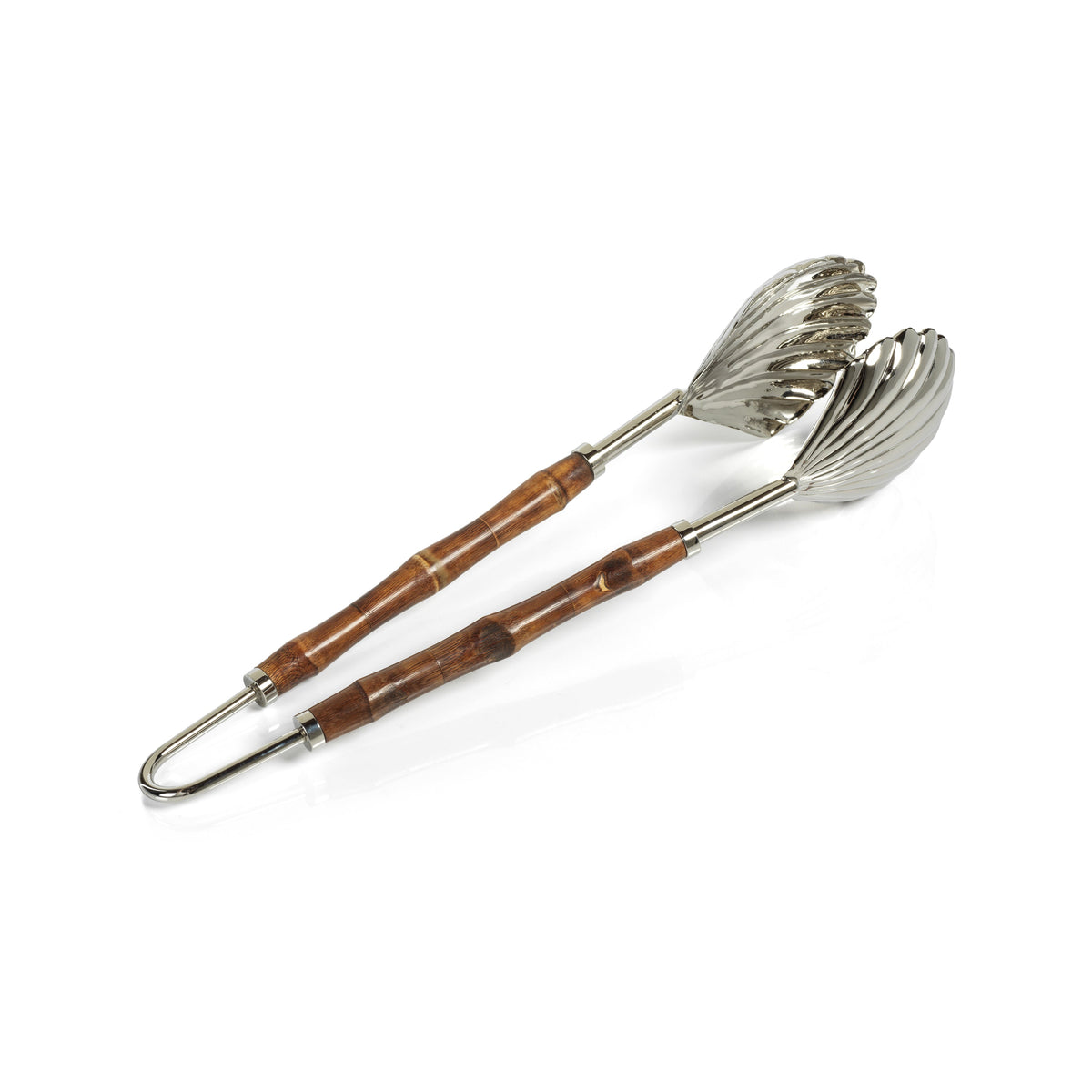 Colony Bamboo Nickel Server Tong | Bone & Brass