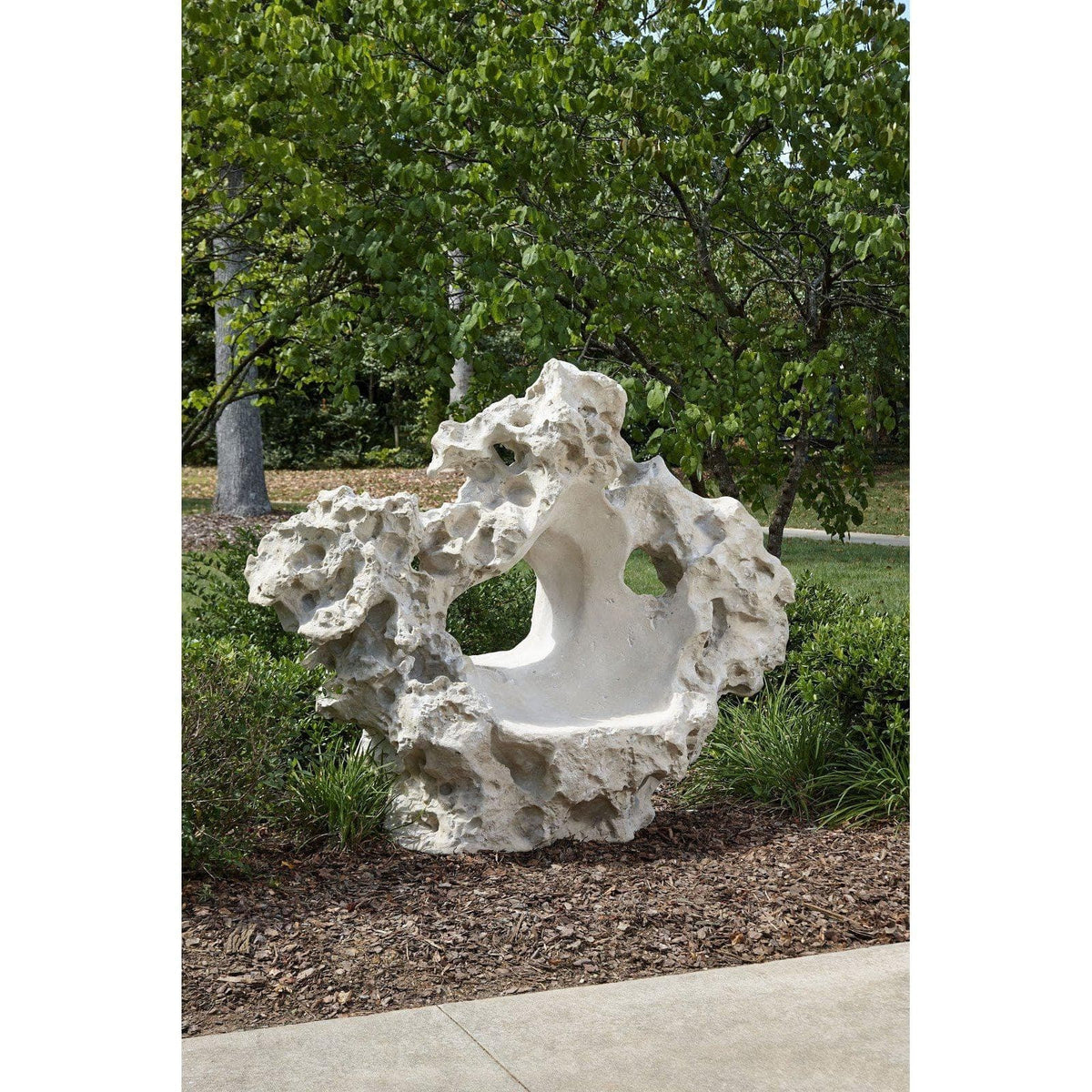 Colossal Cast Stone Outdoor Sculpture Seat - Sculpture Side View | Bone & Brass