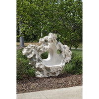 Colossal Cast Stone Outdoor Sculpture Seat - Sculpture Side View | Bone & Brass