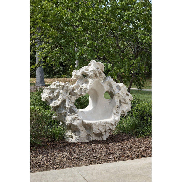 Colossal Cast Stone Outdoor Sculpture Seat - Sculpture Side View | Bone & Brass