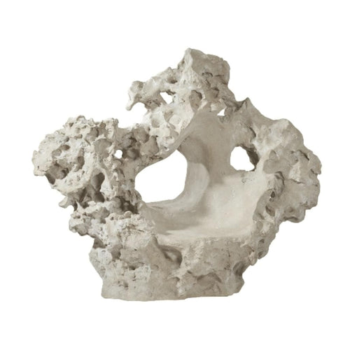 Colossal Cast Stone Outdoor Sculpture Seat | Bone & Brass