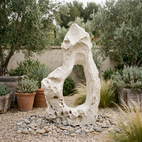 Colossal Single Hole Outdoor Cast Stone Sculpture - Sculpture Side View | Bone & Brass