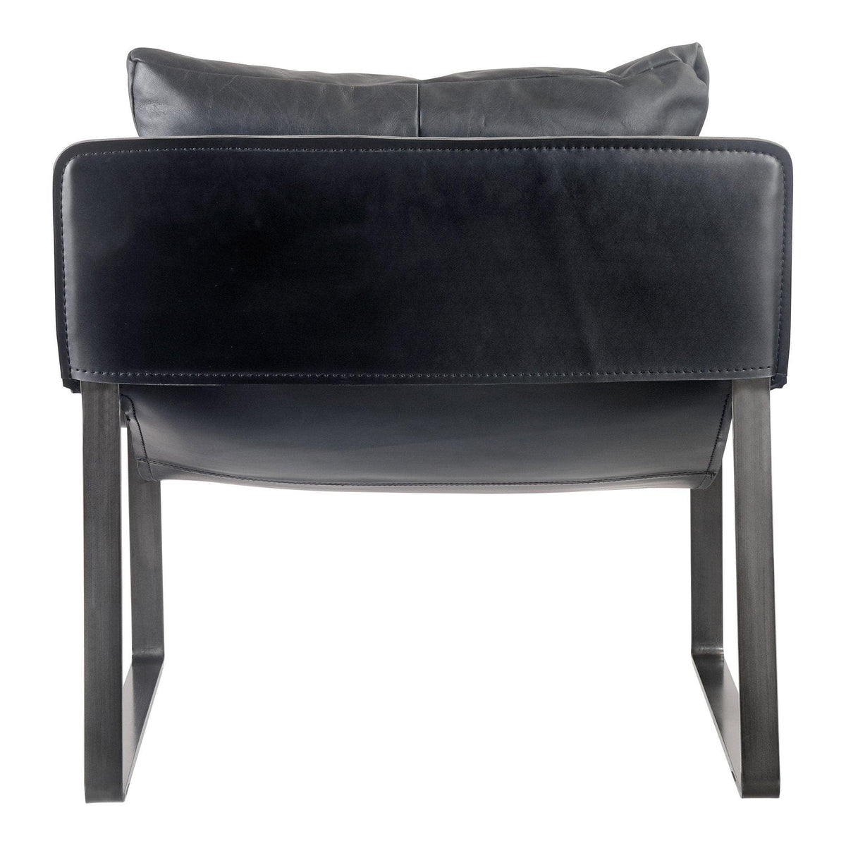 Connor Black Leather Club Chair - Chair Detail | Bone & Brass