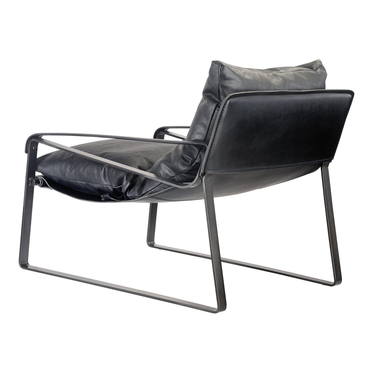 Connor Black Leather Club Chair - Chair View | Bone & Brass
