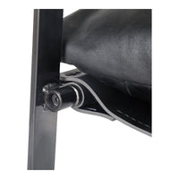 Connor Black Leather Club Chair - Chair Detail | Bone & Brass