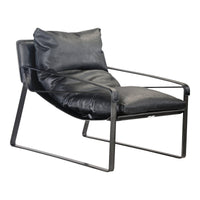 Connor Black Leather Club Chair | Bone & Brass