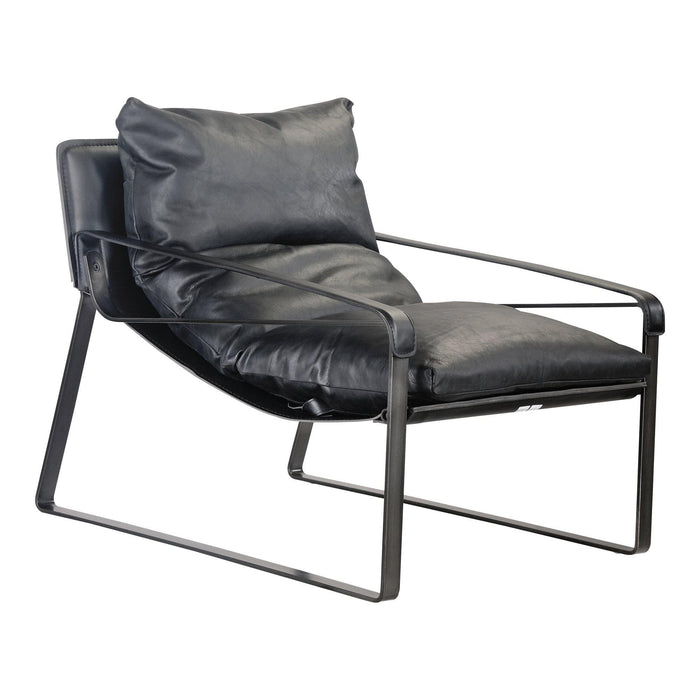 Connor Black Leather Club Chair | Bone & Brass