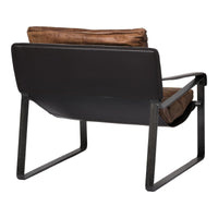 Connor Brown Leather Club Chair - Chair Upholstery Detail | Bone & Brass