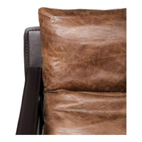 Connor Brown Leather Club Chair - Chair Side View | Bone & Brass