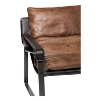 Connor Brown Leather Club Chair - Chair Detail | Bone & Brass