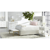 Conrad Cream Velvet Upholstered Bed - Bed Headboard Detail | Bone & Brass