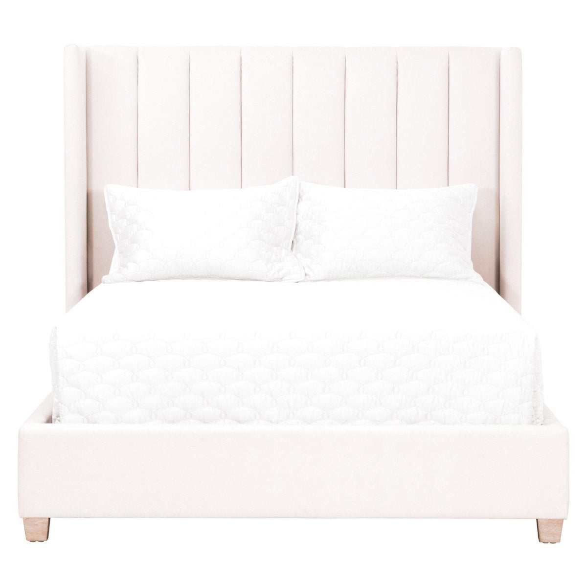 Conrad Cream Velvet Upholstered Bed - Bed Frame Detail | Bone & Brass