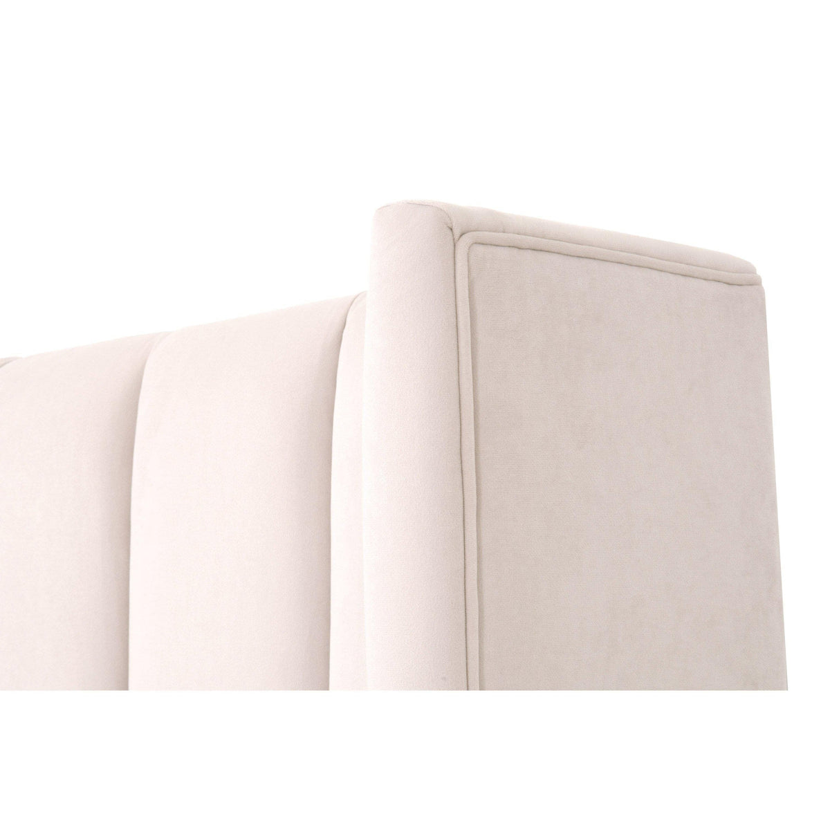 Conrad Cream Velvet Upholstered Bed - Bed View | Bone & Brass