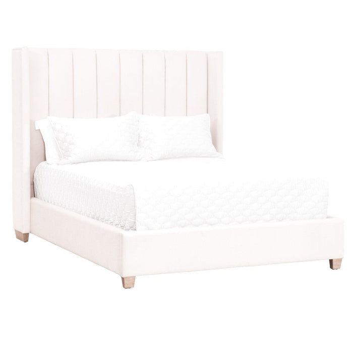 Conrad Cream Velvet Upholstered Bed | Bone & Brass