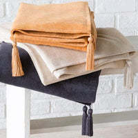 Copacetic Beige Chenille-Cotton Throw - Throw Detail | Bone & Brass