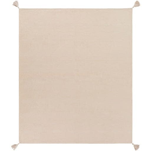 Copacetic Beige Chenille-Cotton Throw - Throw Draped View | Bone & Brass