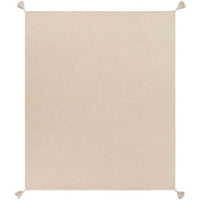 Copacetic Beige Chenille-Cotton Throw - Throw Draped View | Bone & Brass
