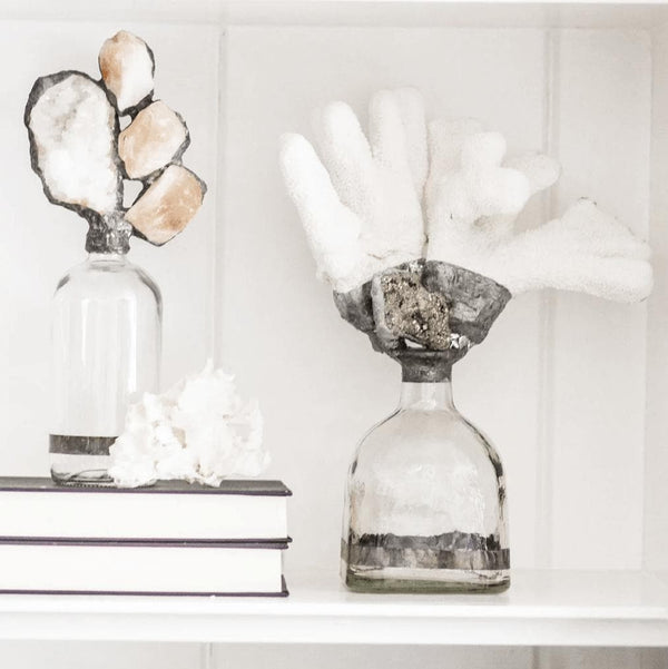 Coral Pyrite Decorative Bottle - Bottle Detail | Bone & Brass