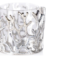 Coral Sea Nickel Hurricane w/ Glass Insert - Hurricane Side View | Bone & Brass