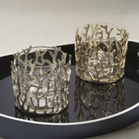 Coral Sea Nickel Hurricane w/ Glass Insert - Hurricane View | Bone & Brass