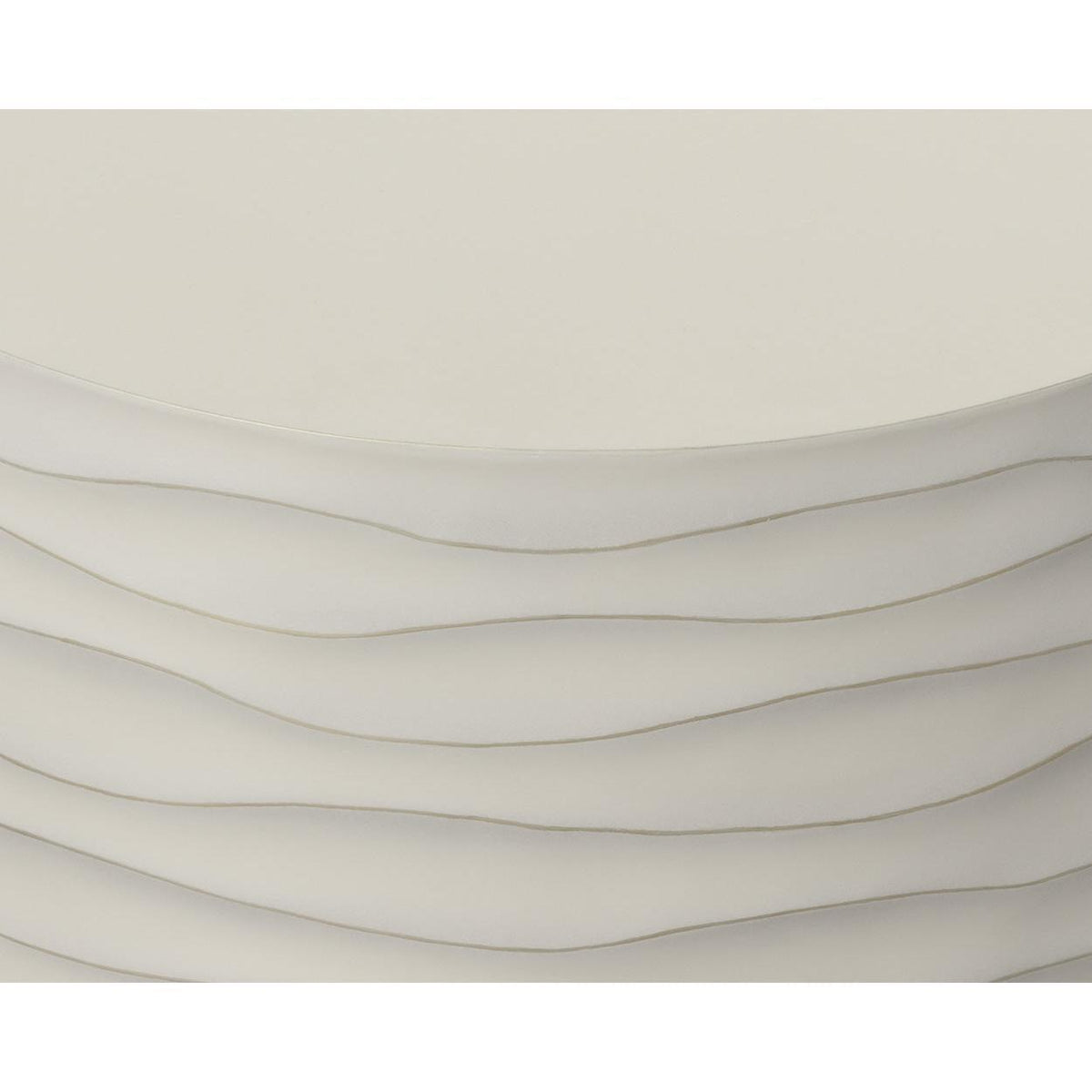 Corey Cream Concrete Round Coffee Table - Large - Table Top View | Bone & Brass