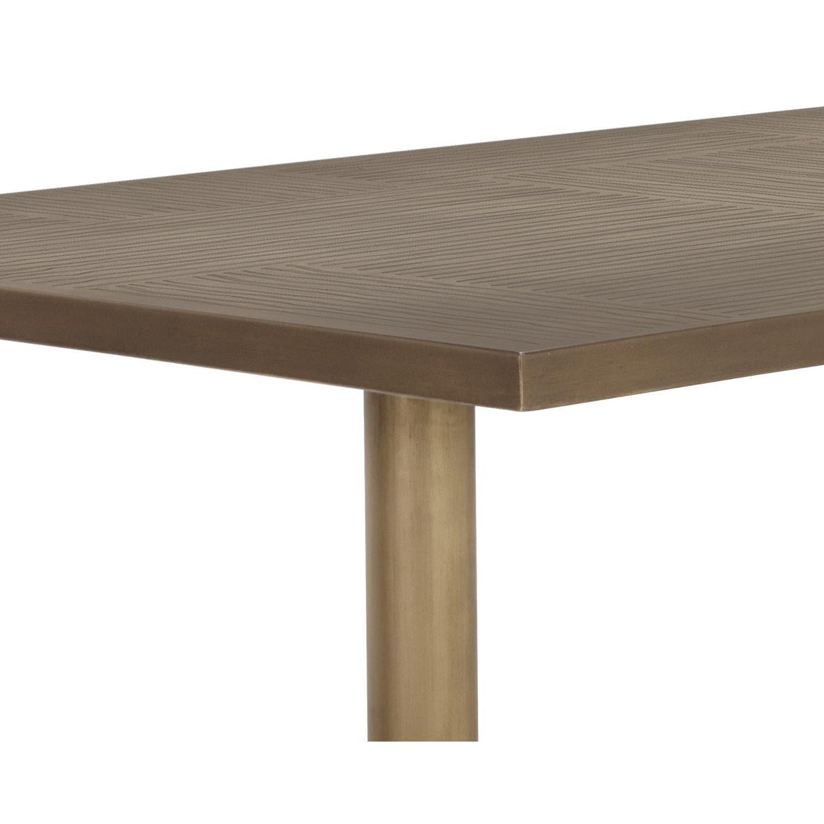 Corina Antique Brass Rectangle Bar Table - Outdoor Table View | Bone & Brass