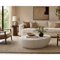 Corvo White Concrete Coffee Table - Small - Table Side View | Bone & Brass
