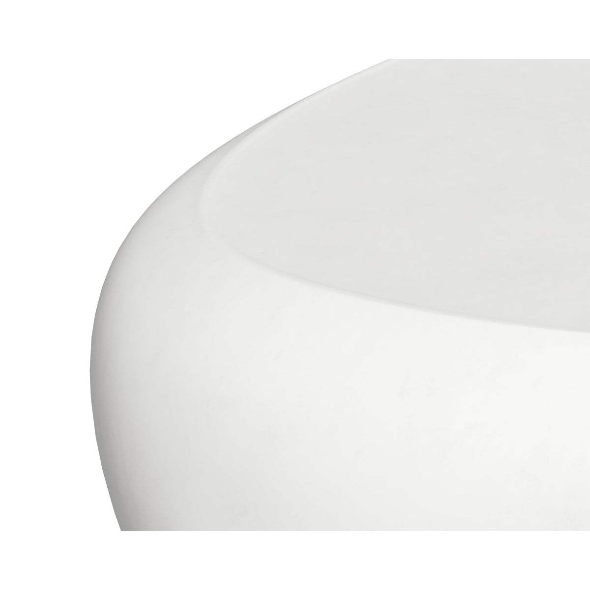 Corvo White Concrete Coffee Table - Small - Table Side View | Bone & Brass