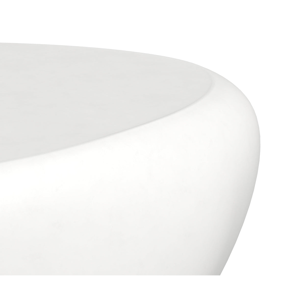 Corvo White Concrete Coffee Table - Small - Table Top View | Bone & Brass