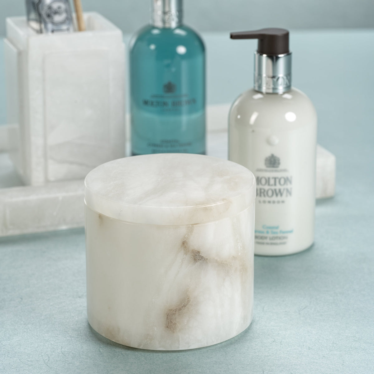Côte d'Azur Alabaster Apothecary Jar - Jar Detail | Bone & Brass