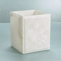 Côte d'Azur Alabaster Bathroom Wastebasket - Wastebasket Detail | Bone & Brass