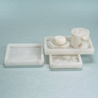 Côte d'Azur Alabaster Vanity Tray - Tray Top View | Bone & Brass