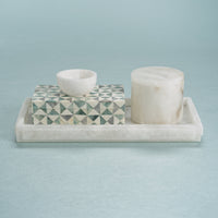 Côte d'Azur Alabaster Vanity Tray - Tray Side View | Bone & Brass