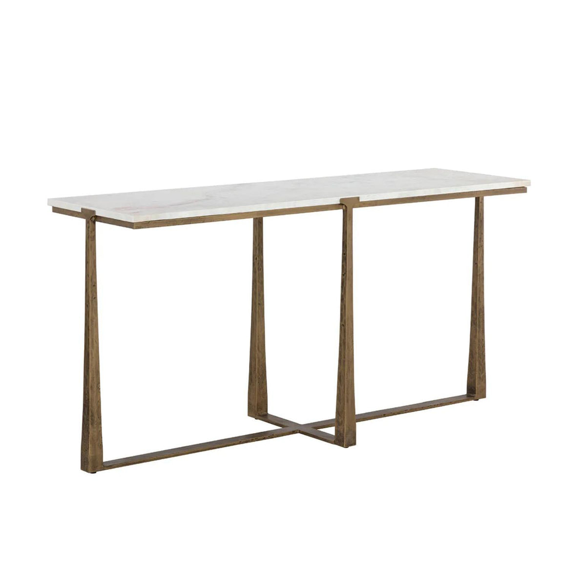 Cowell Antique Brass & Marble Console Table | Bone & Brass