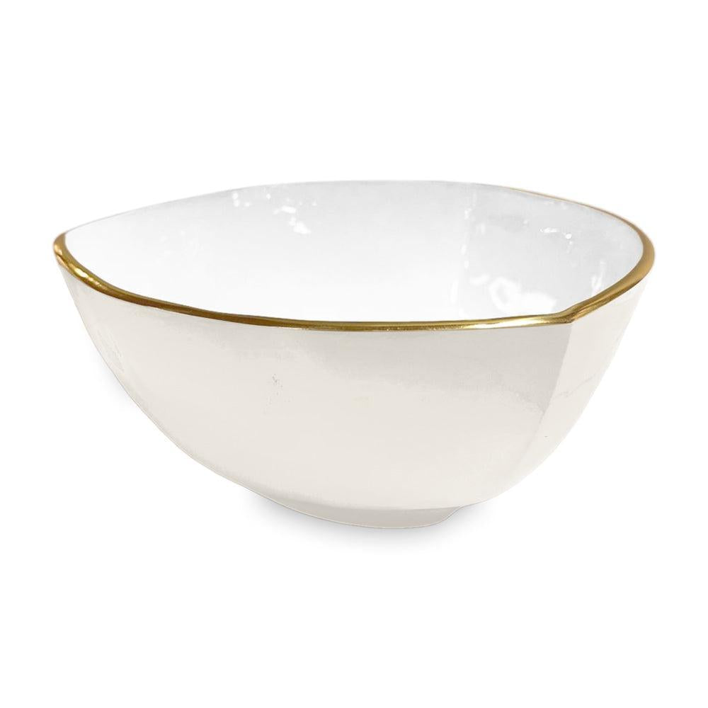 Cream & White Milano Medium Serving Bowl | Bone & Brass