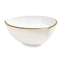 Cream & White Milano Medium Serving Bowl | Bone & Brass