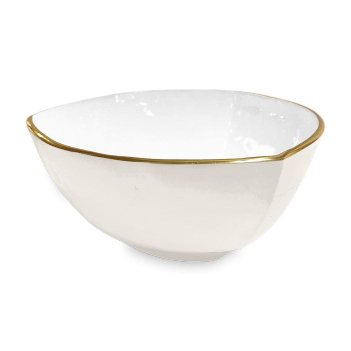 Cream & White Milano Medium Serving Bowl | Bone & Brass