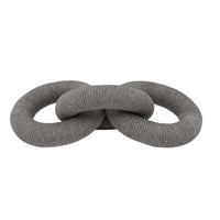 Dove gray polyolefin rope decorative link accessory, 16.5" wide, with a handcrafted, textured design.