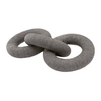Dove gray polyolefin rope decorative link accessory, handcrafted mahogany core.