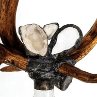 Criss Cross Decorative Glass Antler Bottle - Bottle Side View | Bone & Brass
