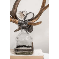 Criss Cross Decorative Glass Antler Bottle - Bottle View | Bone & Brass