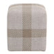Cross Rope Ottoman Accent Cube with light and dark beige intricate rope weave.