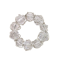 Crystal Bauble Napkin Ring | Gold or Silver, Set 4 - Ring Side View | Bone & Brass