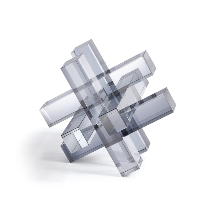 Crystal Glass Interlocking Decorative Accessory - Alternate View | Bone & Brass