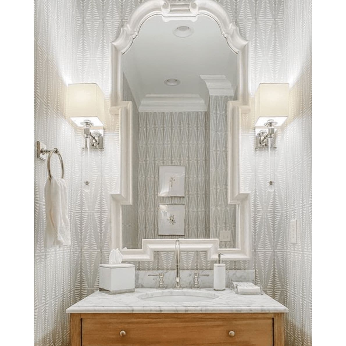 Crystal Tail Sconce Polished Nickel - Sconce Installed | Bone & Brass