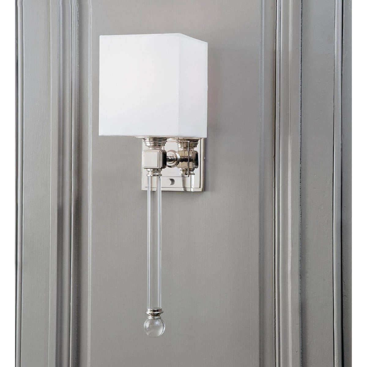 Crystal Tail Sconce Polished Nickel - Sconce Close Up | Bone & Brass