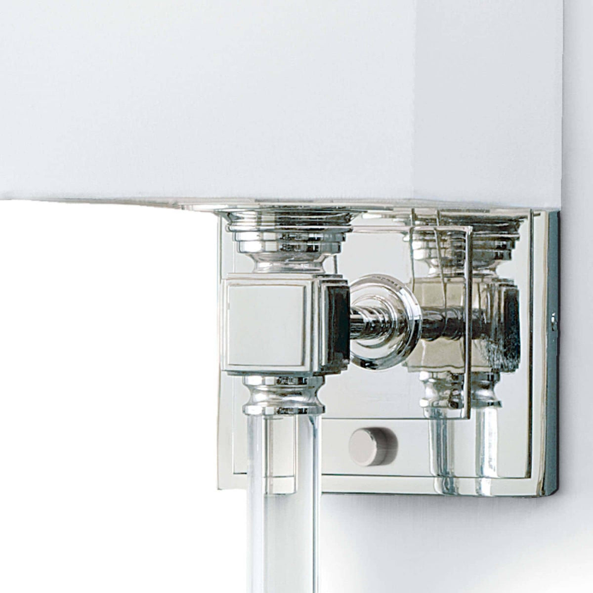 Crystal Tail Sconce Polished Nickel - Sconce Installed | Bone & Brass